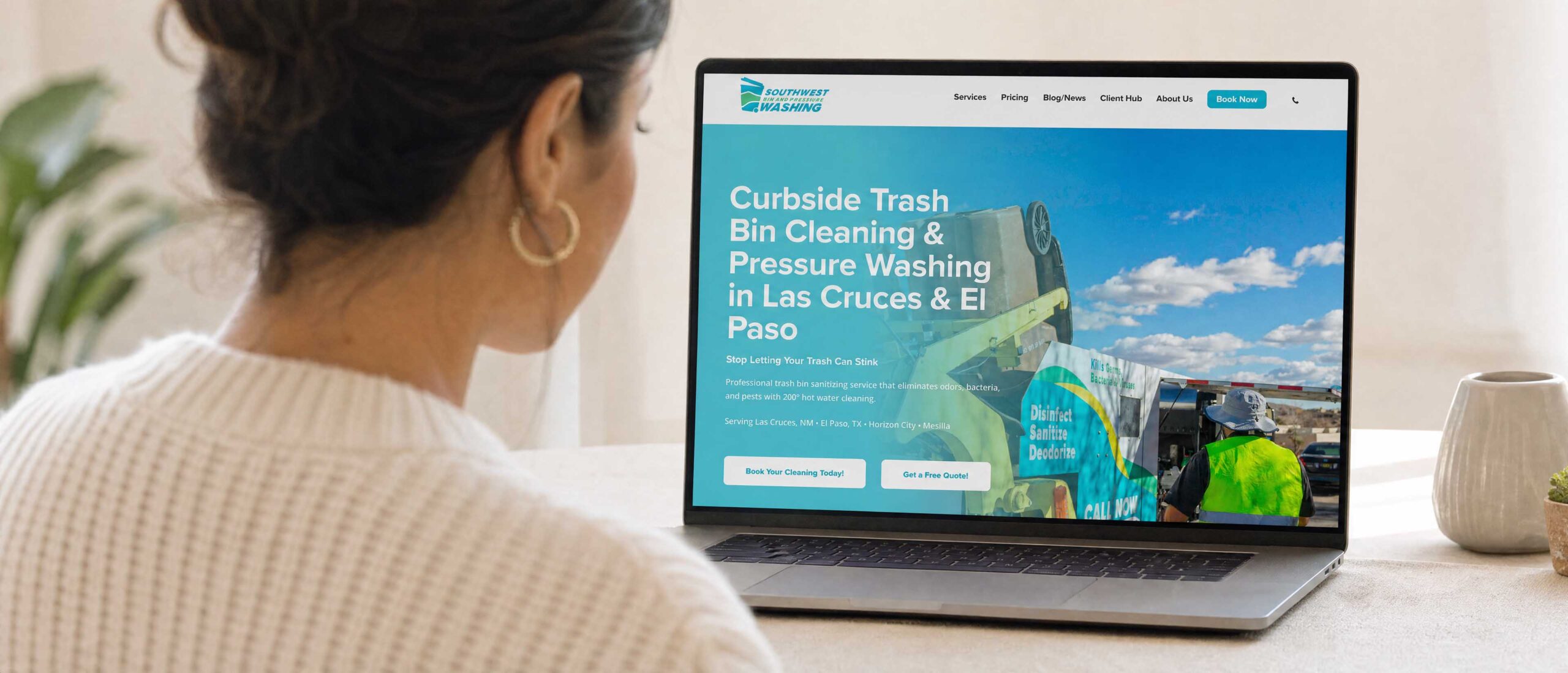 Southwest Bin and Pressure Washing website design Las Cruces
